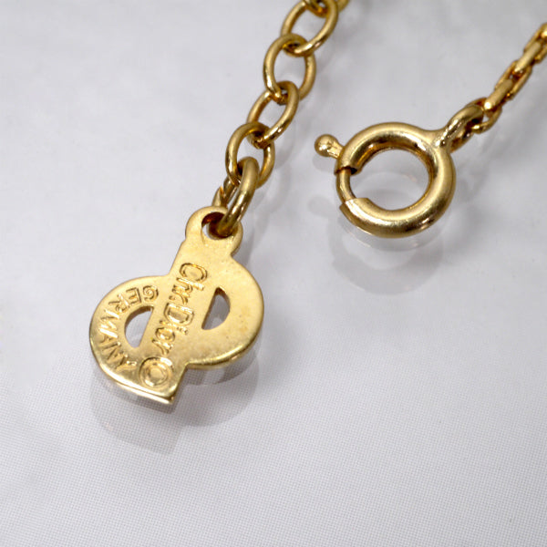 OLD Dior　CDロゴ ジルコニアネックレス（ゴールド）