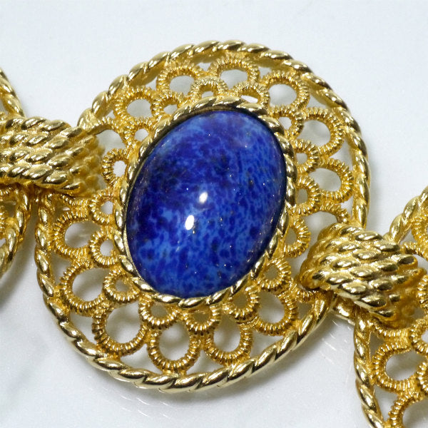 C.Dior　ラピスラズリ 天然石ブレスレット（ゴールド）