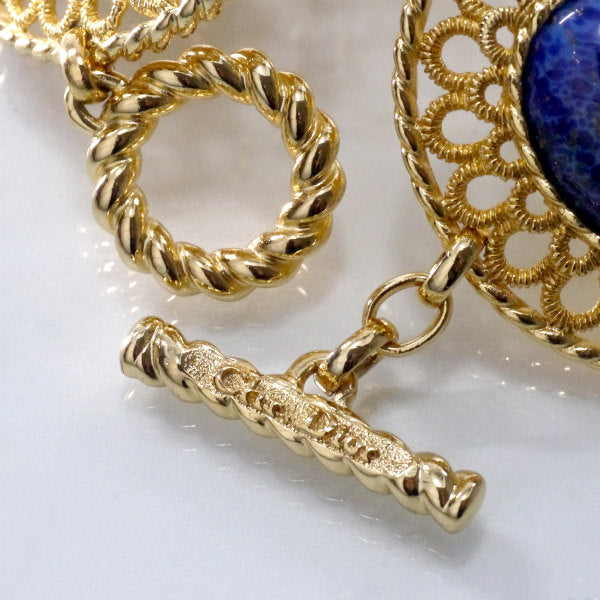 C.Dior　ラピスラズリ 天然石ブレスレット（ゴールド）