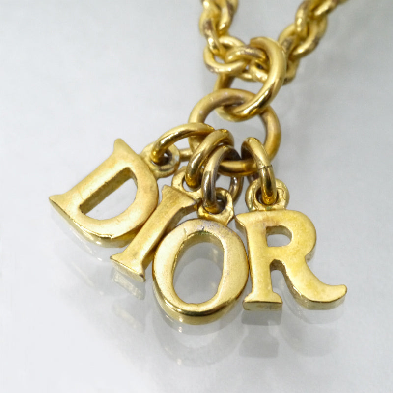 C.Dior ミニロゴチャームネックレス（ゴールド）