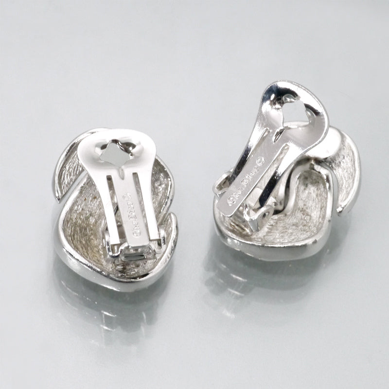 C.Dior　ラインストーンイヤリング（シルバー）