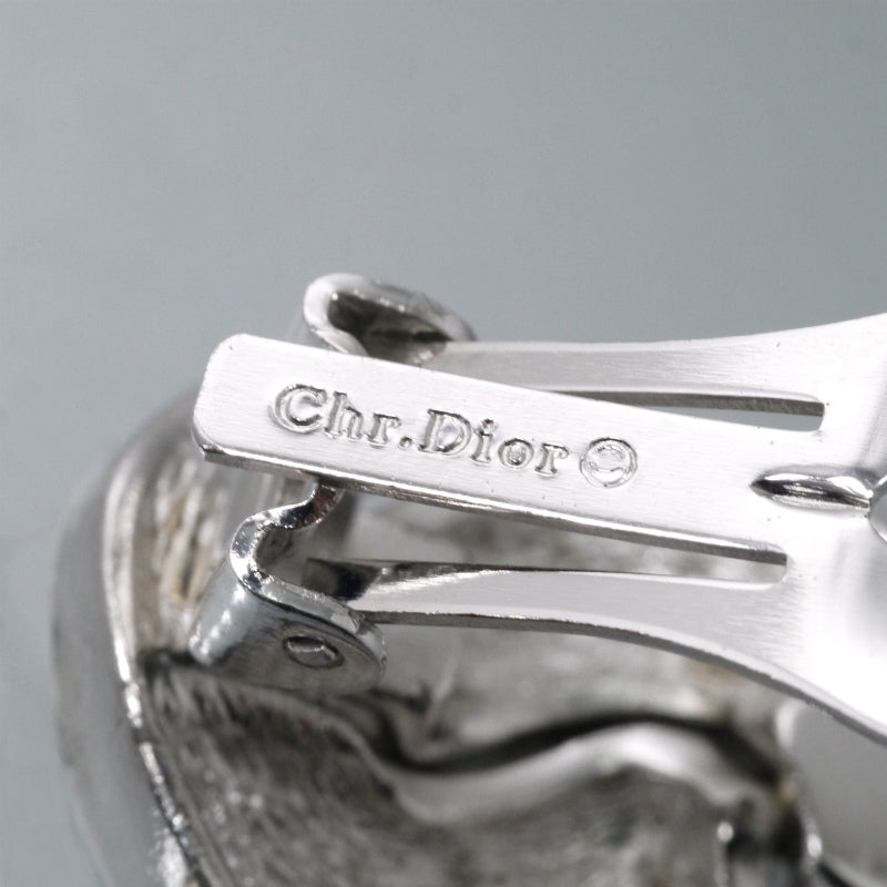 C.Dior　ラインストーンイヤリング（シルバー）