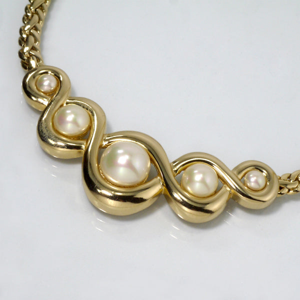 OLD Dior　パールチェーンネックレス（ゴールド）