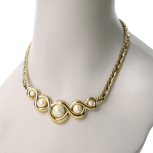 OLD Dior　パールチェーンネックレス（ゴールド）