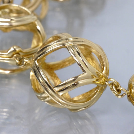 OLD Dior　透かしデザインボール ネックレス（ゴールド）