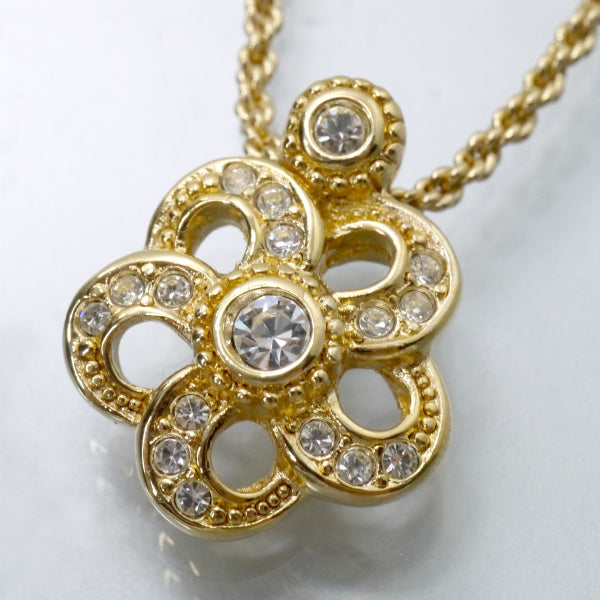 OLD Dior　ジルコニア フラワーネックレス（ゴールド）