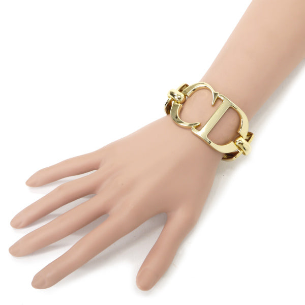 C.Dior　CDロゴ大ぶりチェーンブレスレット（ゴールド）