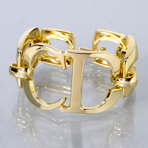 C.Dior　CDロゴ大ぶりチェーンブレスレット（ゴールド）