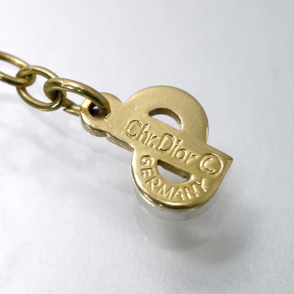 OLD Dior　CDロゴ ラピスラズリ天然石ネックレス（ゴールド）