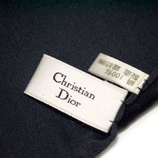 OLD Dior　ジュエリー×チェーン柄 大判シルクスカーフ（黒系）
