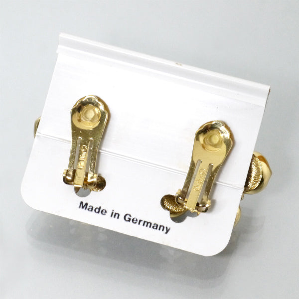 OLD Dior　ラピスラズリ天然石フラワーイヤリング（ゴールド）