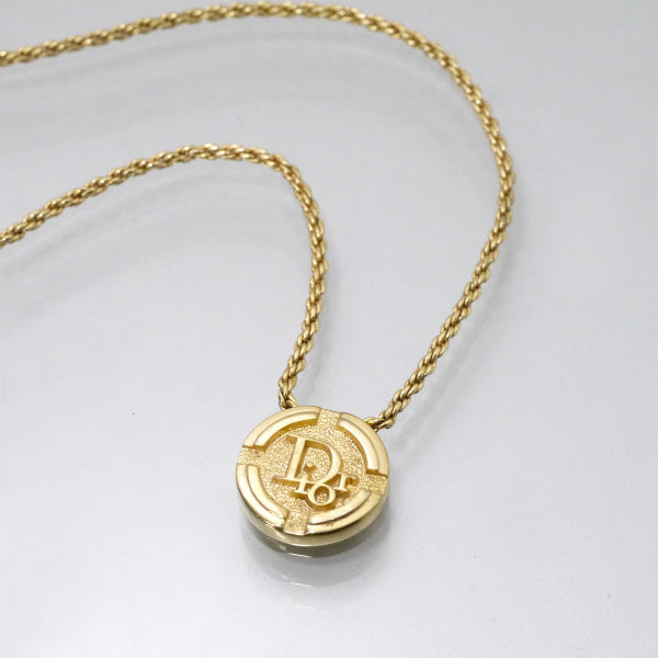 C.Dior ラウンドロゴ コインネックレス（ゴールド）
