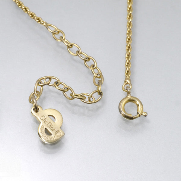 C.Dior ラウンドロゴ コインネックレス（ゴールド）