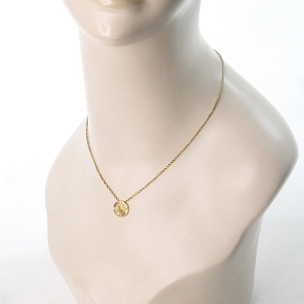 C.Dior ラウンドロゴ コインネックレス（ゴールド）