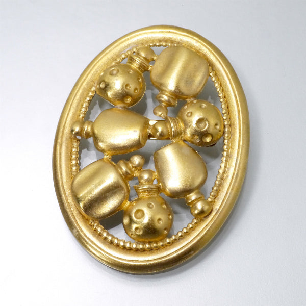 OLD Dior　香水瓶モチーフブローチ（ゴールド）