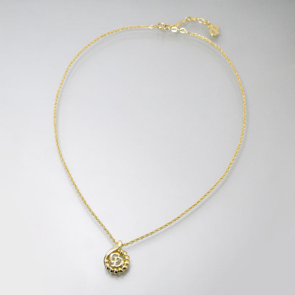 C.Dior ツイストラウンドロゴカットアウトネックレス（ゴールド）