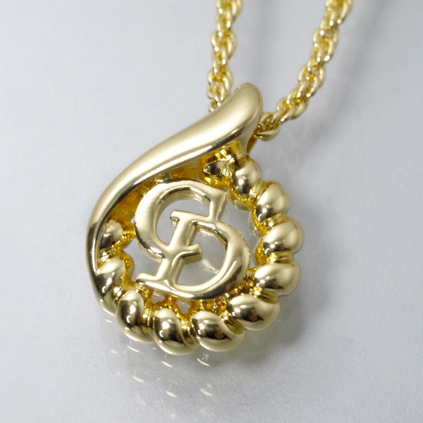 C.Dior ツイストラウンドロゴカットアウトネックレス（ゴールド）