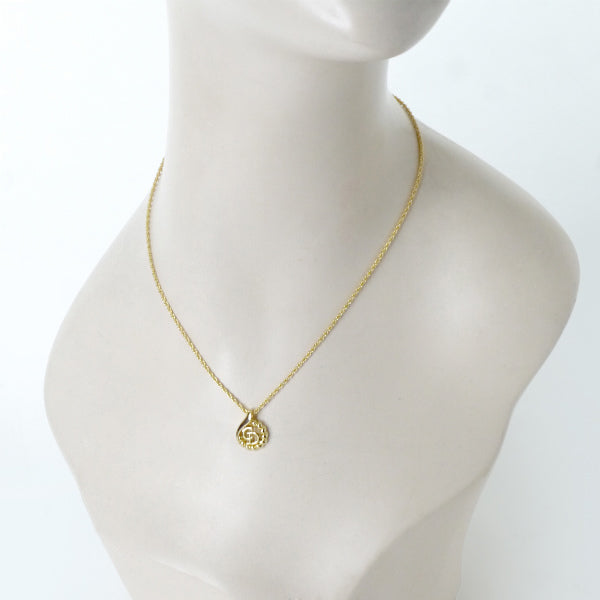 C.Dior ツイストラウンドロゴカットアウトネックレス（ゴールド）