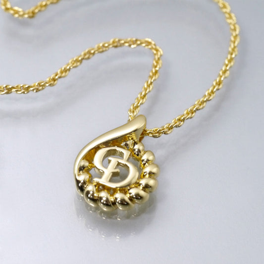 C.Dior ツイストラウンドロゴカットアウトネックレス（ゴールド）