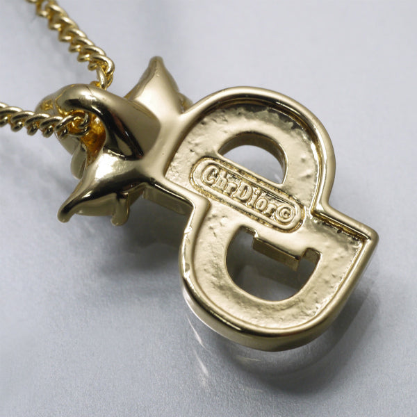 C.Dior ビジューラインストーンロゴネックレス（ゴールド）