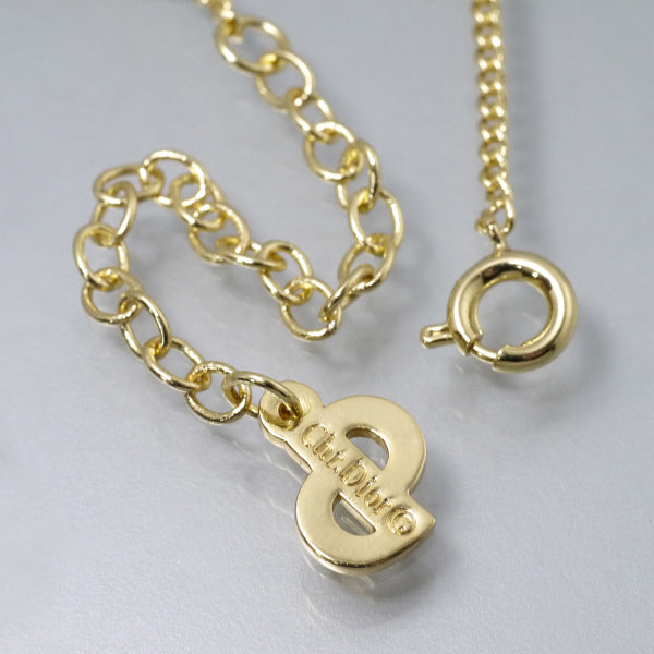 C.Dior ビジューラインストーンロゴネックレス（ゴールド）