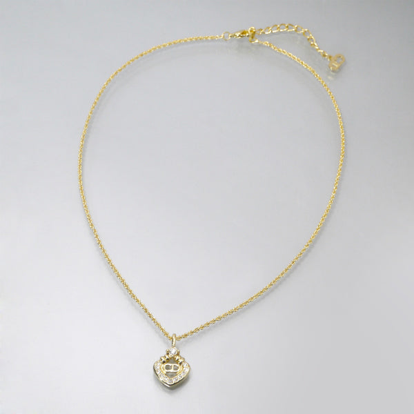 C.Dior ラインストーンロゴプレートネックレス（ゴールド）