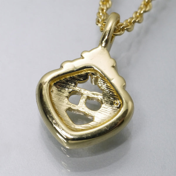 C.Dior ラインストーンロゴプレートネックレス（ゴールド）