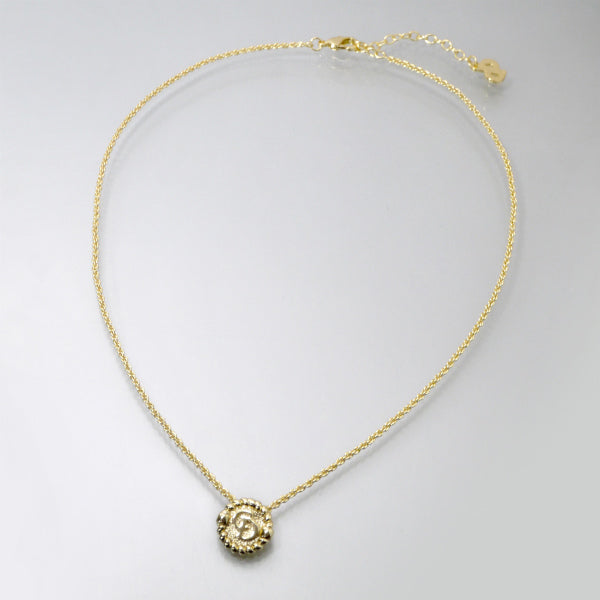 C.Dior ツイストラウンドロゴカットアウトネックレス（ゴールド）