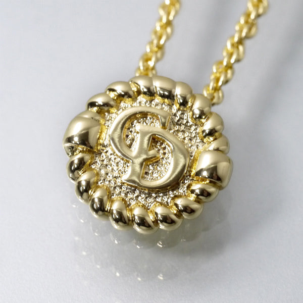 C.Dior ツイストラウンドロゴカットアウトネックレス（ゴールド）