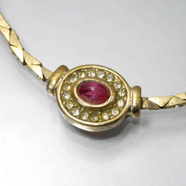 OLD Dior　カラーストーンネックレス（金古美）