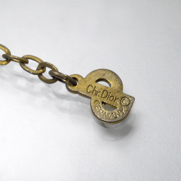 OLD Dior　カラーストーンネックレス（金古美）