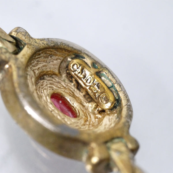 OLD Dior　カラーストーンネックレス（金古美）