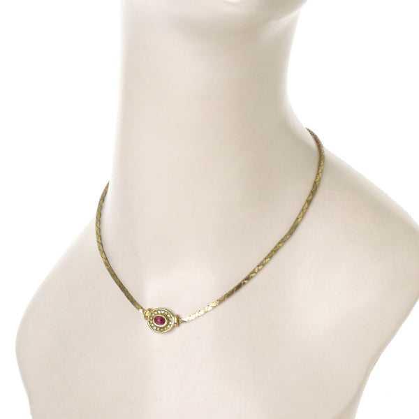 OLD Dior　カラーストーンネックレス（金古美）
