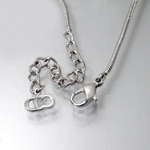 C.Dior ロゴプレートスネークチェーンネックレス（シルバー）