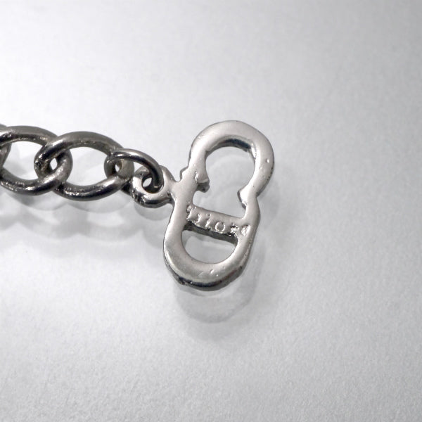 C.Dior ロゴプレートスネークチェーンネックレス（シルバー）