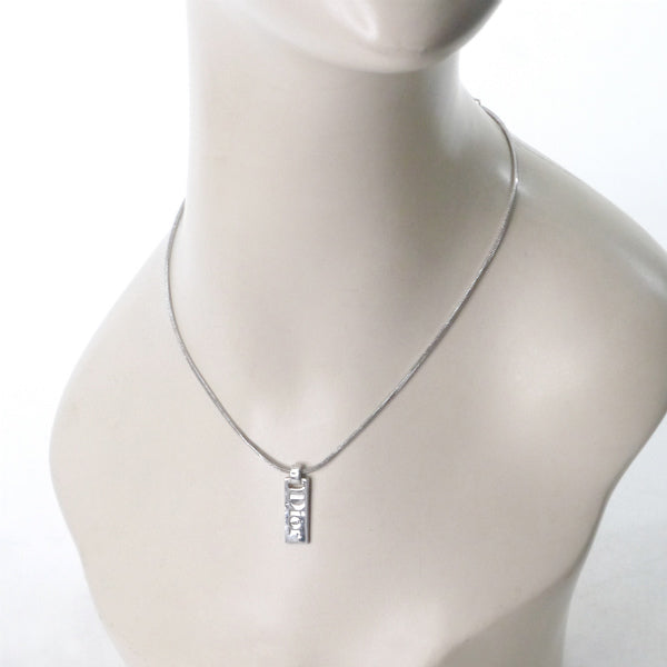 C.Dior ロゴプレートスネークチェーンネックレス（シルバー）