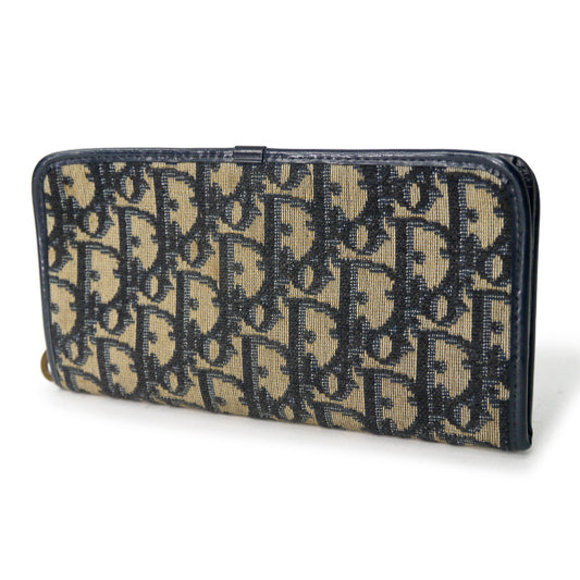 OLD Dior　トロッター柄ジャガード長財布（青）