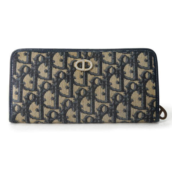 OLD Dior　トロッター柄ジャガード長財布（青）