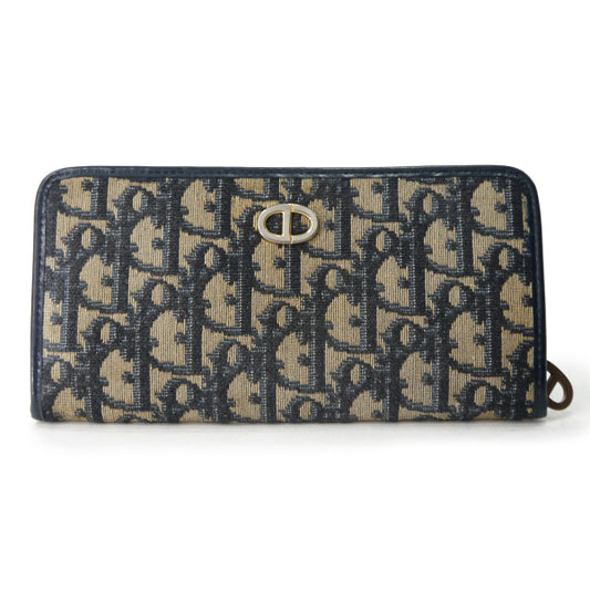 OLD Dior　トロッター柄ジャガード長財布（青）
