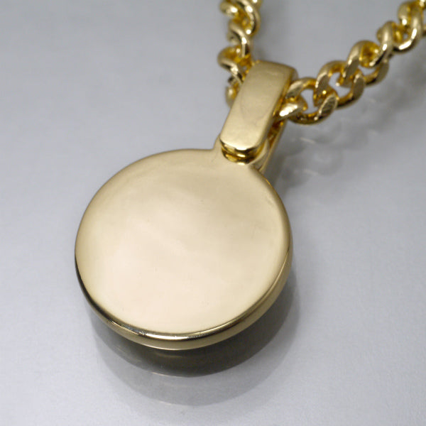 C.Dior ラウンドロゴ コインネックレス（ゴールド/黒）