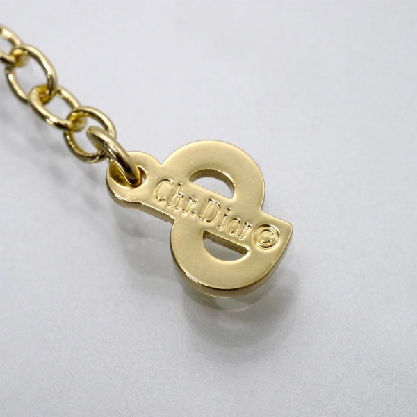 C.Dior ラウンドロゴ コインネックレス（ゴールド/黒）