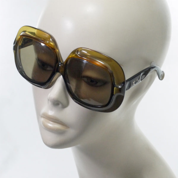 Old Dior ビッグフレーム70sサングラス（青×黄）