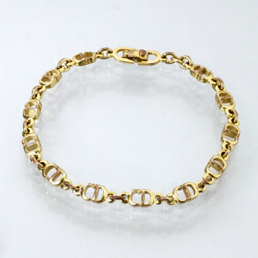 C.Dior　ミニロゴチェーンブレスレット（ゴールド）