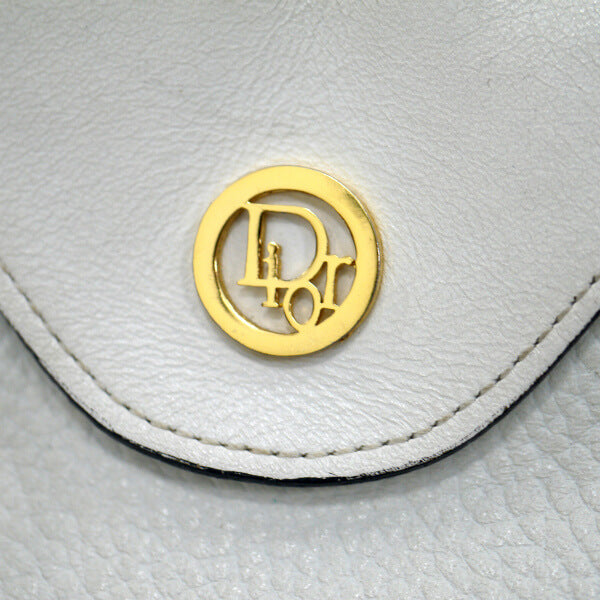 OLD Dior　総革ロゴプレートポシェット（白）
