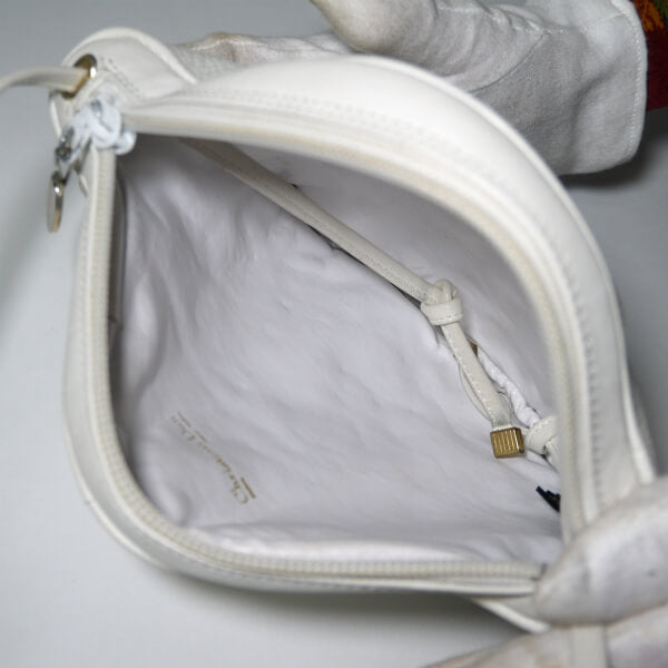 OLD Dior　総革ロゴプレートポシェット（白）