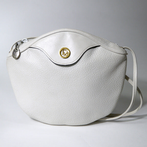 OLD Dior　総革ロゴプレートポシェット（白）