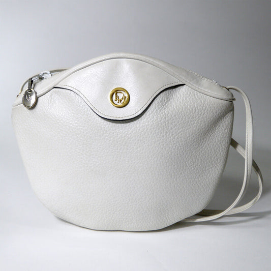 OLD Dior　総革ロゴプレートポシェット（白）