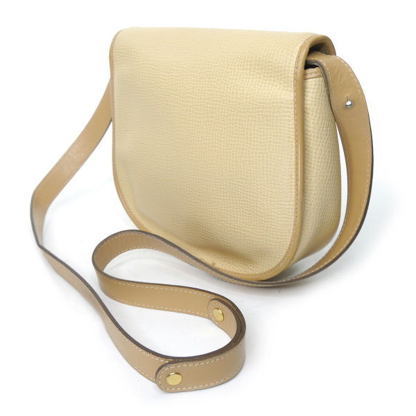 OLD Dior　総革オーバルロゴ金具2WAYショルダー（クリーム）