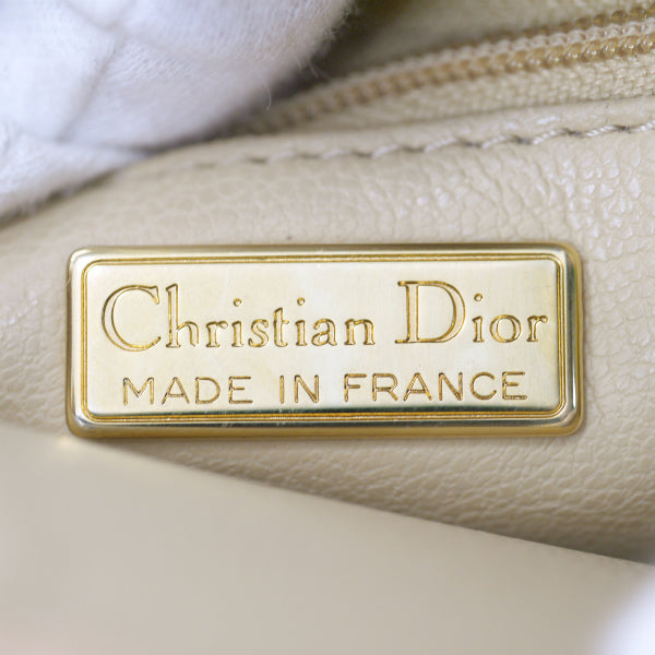 OLD Dior　総革オーバルロゴ金具2WAYショルダー（クリーム）