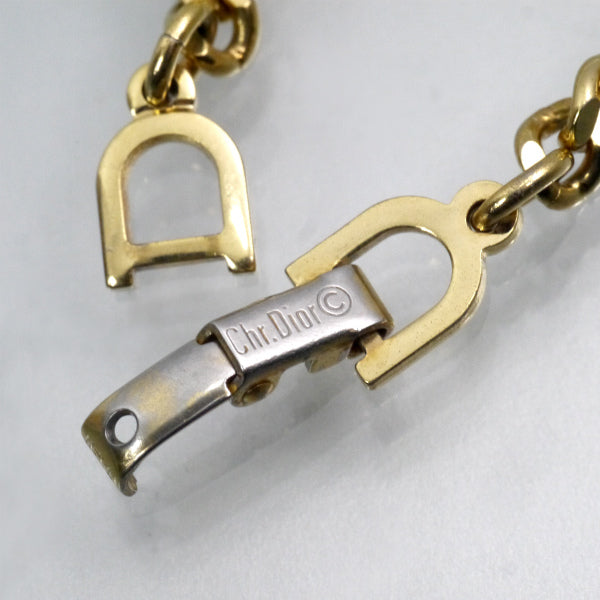 C.Dior　CDロゴストーン チェーンブレスレット（ゴールド）